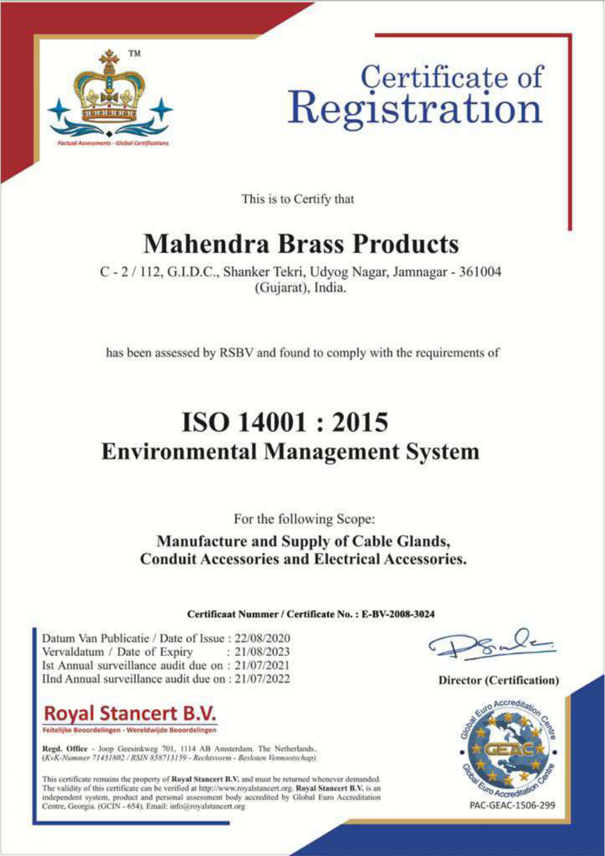 trademark certificate